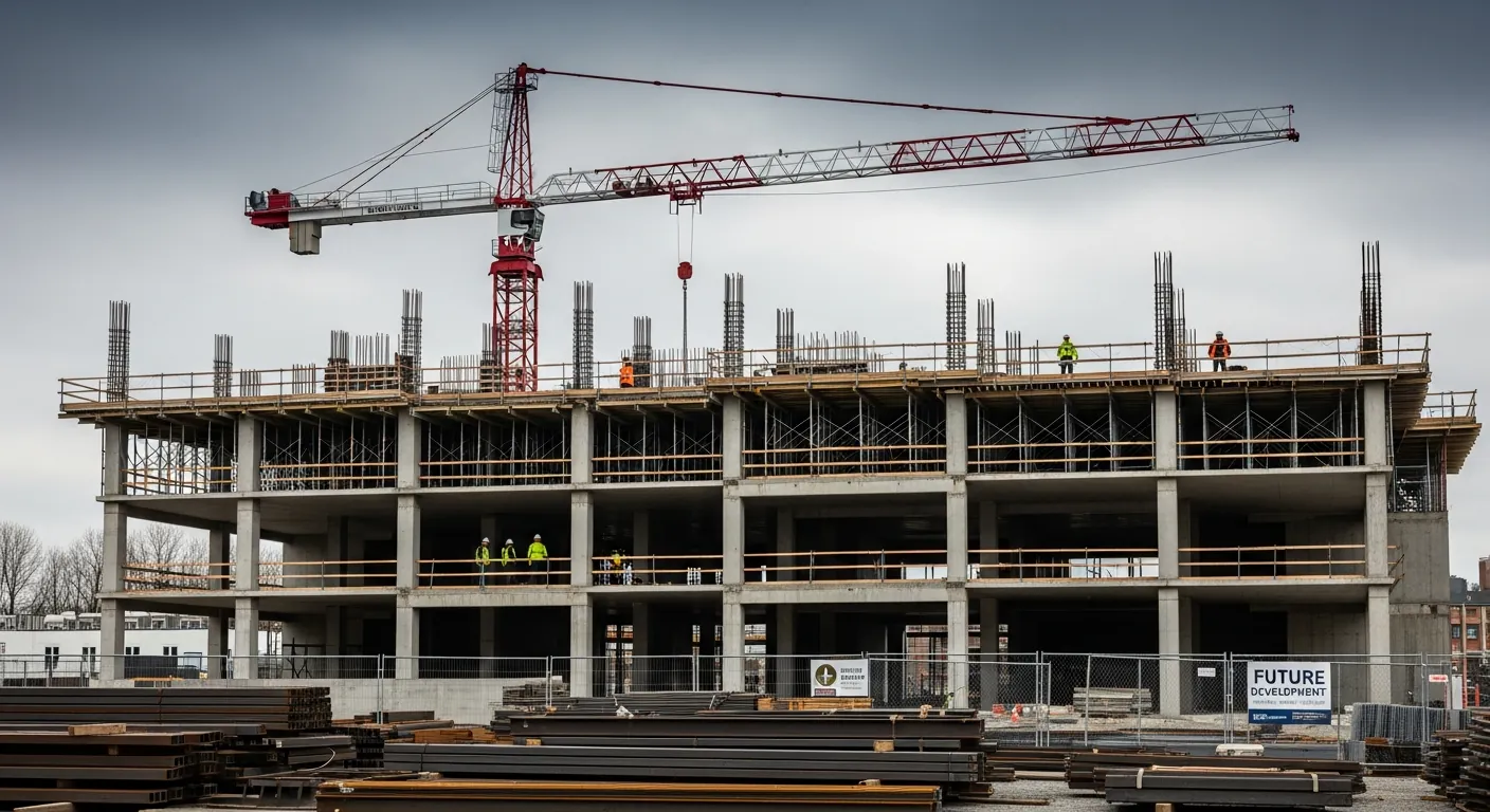Building under construction facing tariff cost increases