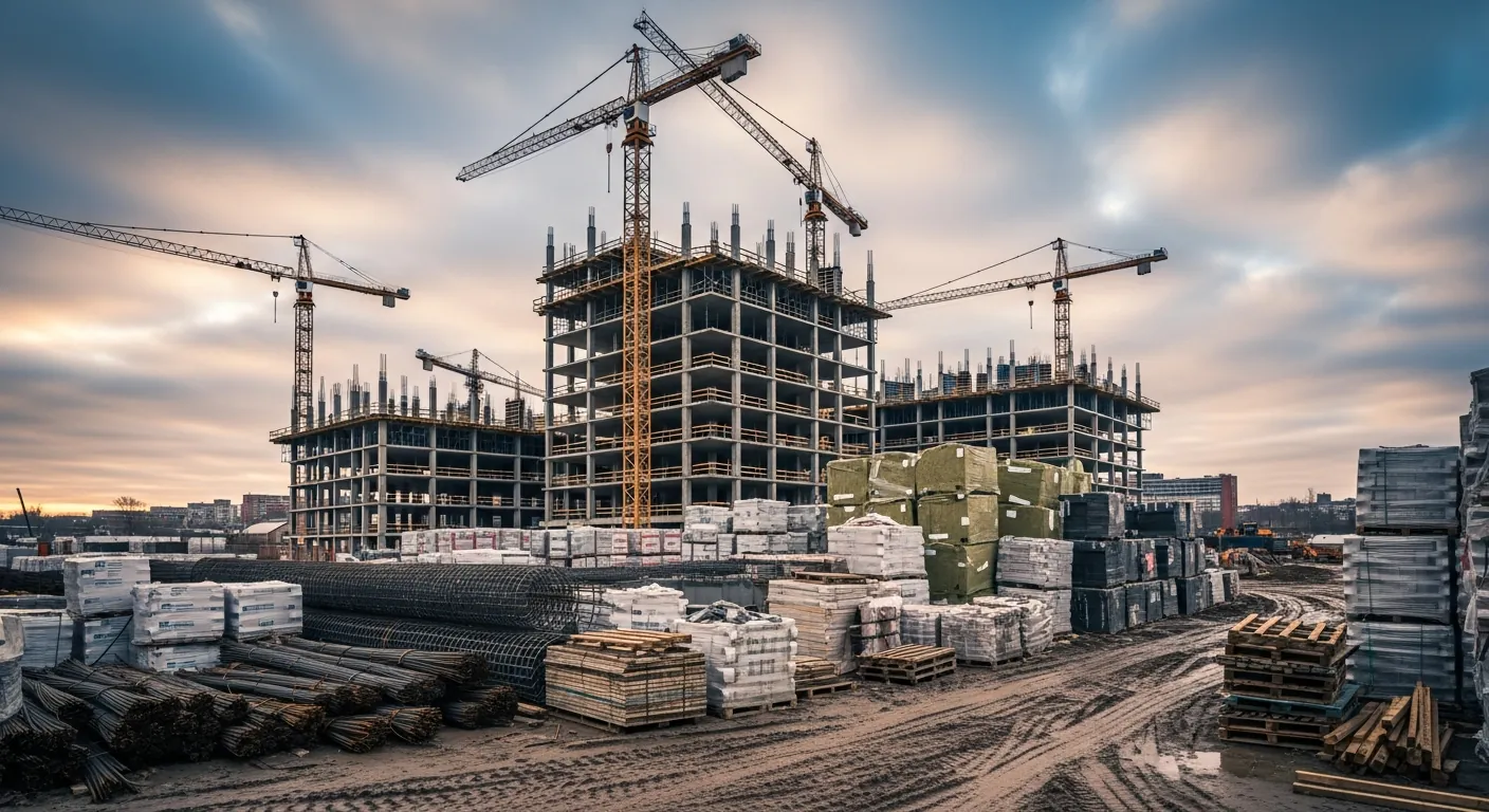 Construction site impacted by rising material costs