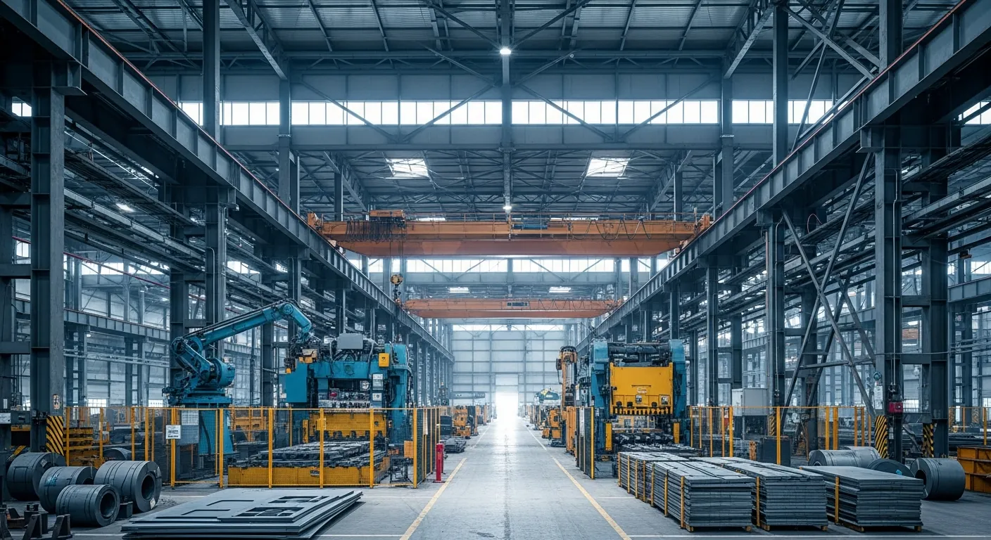 Industrial facility representing steel-intensive construction