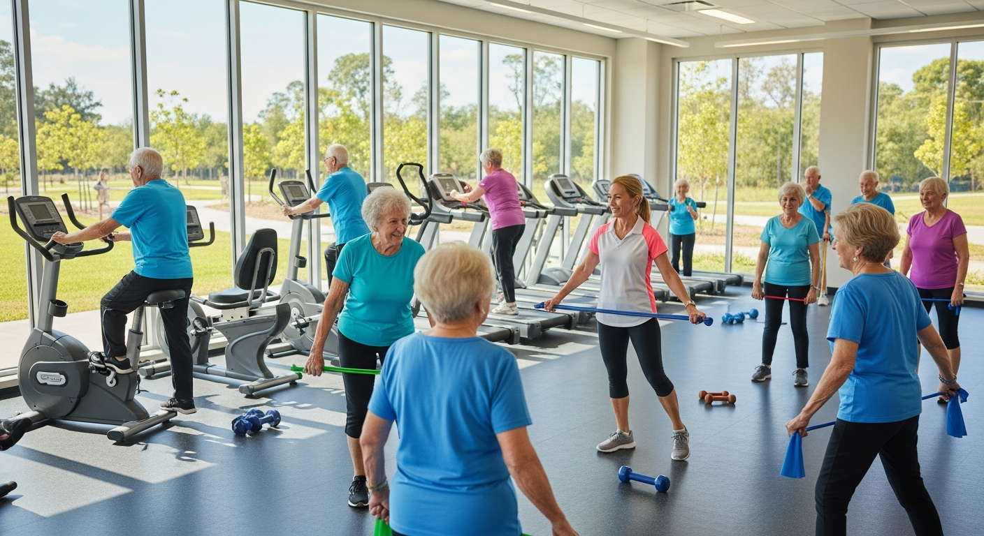 Active seniors enjoying community lifestyle and engagement