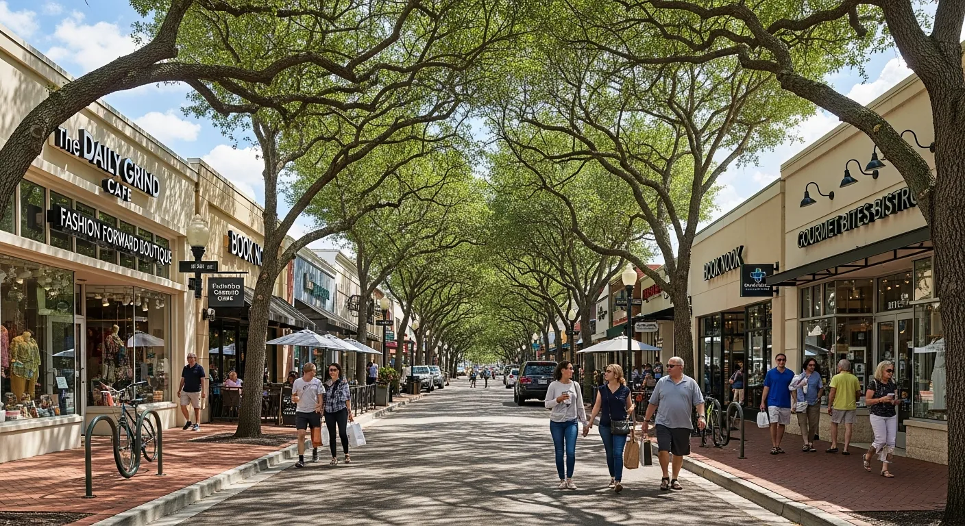 Thriving retail corridor in suburban market