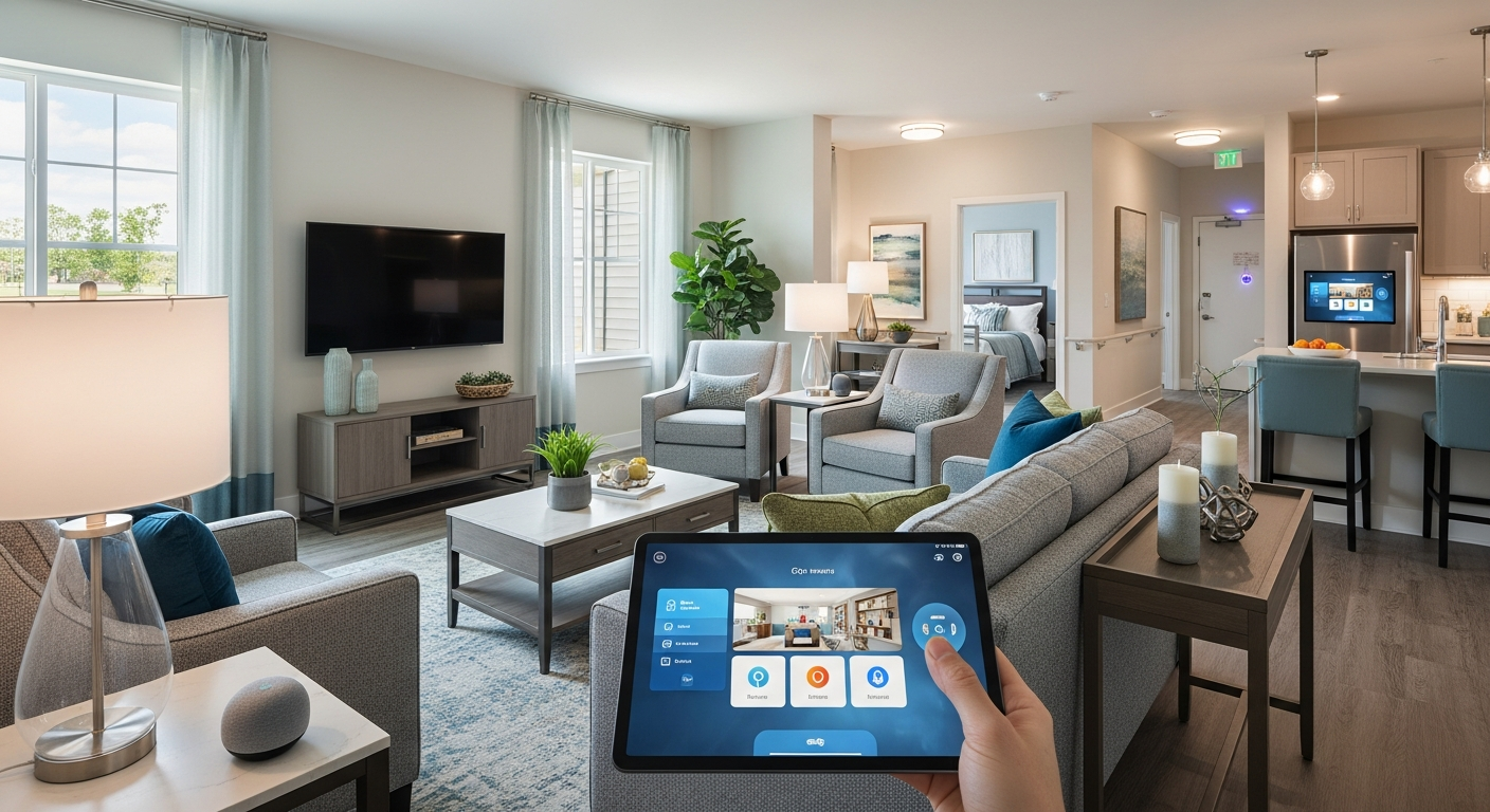 Modern tech-enabled senior living space